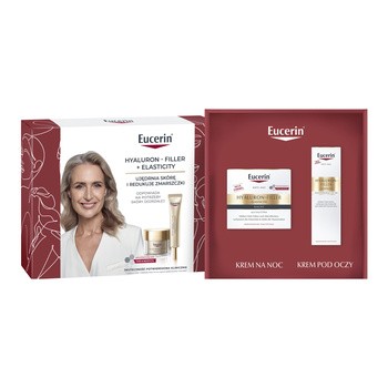 Zestaw Eucerin Hyaluron-Filler + Elasticity, krem na noc, 50 ml + krem pod oczy SPF 20, 15 ml