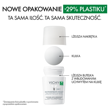 Vichy, antyperspirant w kulce do skóry wrażliwej lub po depilacji, 50 ml