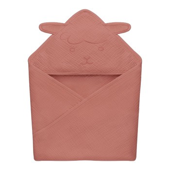 Lionelo, Muślinowy ręcznik kąpielowy, red coral, 1 szt.