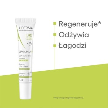 Aderma Dermalibour+ CICA, regenerujący balsam do ust, 15 ml