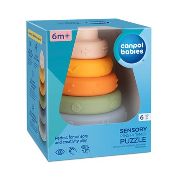 Canpol Babies, sensoryczna układanka piramidka, 1 szt.