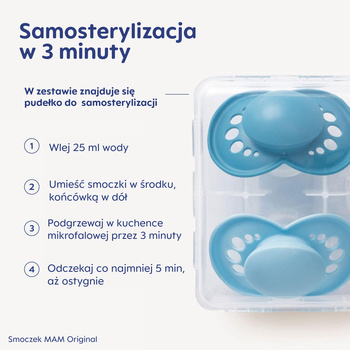 MAM Original, smoczek uspokajający, 16m+, niebieski, 2 szt.