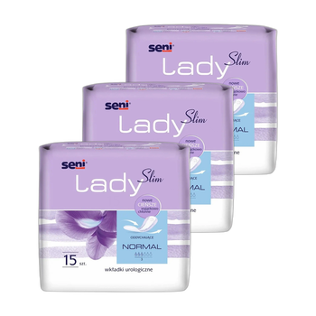 Zestaw 3 x Seni Lady Slim normal, wkładki urologiczne, 15 szt.