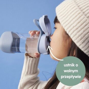 B.box Butelka na wodę, bidon z ustnikiem dla dziecka tritanowy, Ocean Breeze, 12 m+, 450 ml