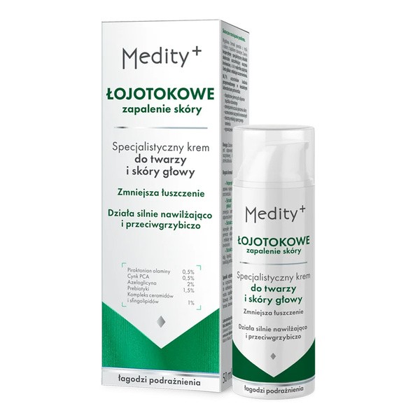 Medity+ Medity+ Łojotokowe Zapalenie Skóry, krem do twarzy i skóry głowy, 50 ml — Inhaltsstoffe und Bewertung