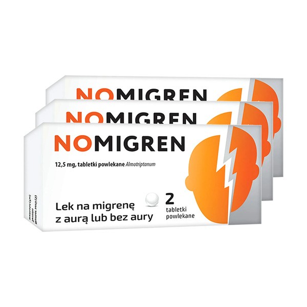 Zestaw 3x Nomigren, 12,5 mg, tabletki powlekane, 2 szt.