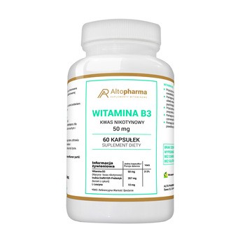 Witamina B3 Kwas Nikotynowy 50 mg, kapsułki, 60 szt.