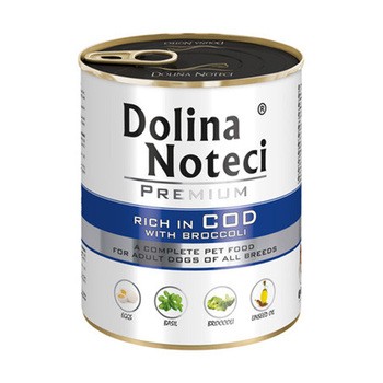 Dolina Noteci Premium Mokra karma dla psa bogata w dorsza z brokułami, puszka, 800 g