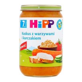 HiPP BIO od pokoleń, Kuskus z warzywami i kurczakiem, po 7. m-cu, 220 g