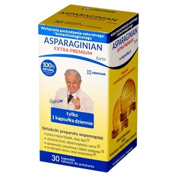 Asparaginian Extra Premium forte, kapsułki, 30 szt.