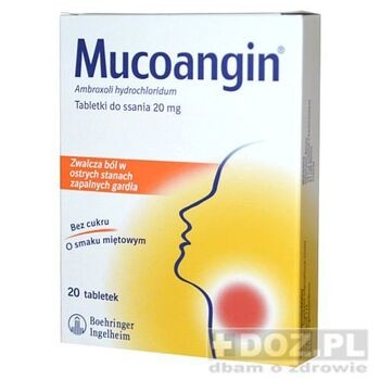 Mucoangin, tabletki do ssania, 20 mg, 20 szt