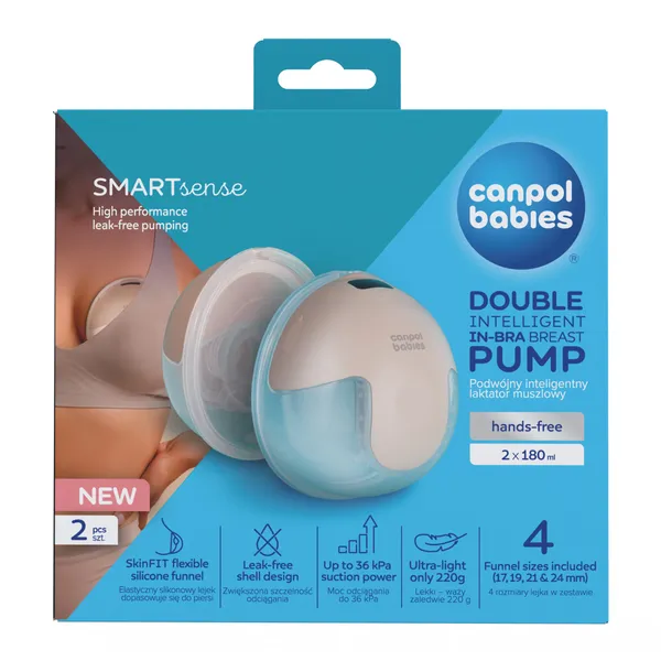 Молокоотсос двойной чашевидный Canpol Babies SmartSense 20-116, hands-free, 4 режима — фото 2