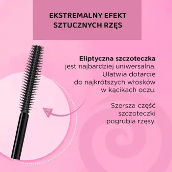Eveline Cosmetics Extension Volume, pogrubiająco-rozdzielający tusz do rzęs False Definition 4D, czarny, 10 ml