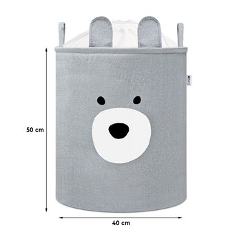 Sipo, Bawełniany kosz na zabawki XXL, Miś, 1 szt.