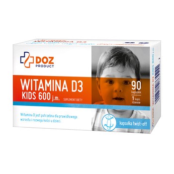 DOZ Product Witamina D3 Kids 600 j.m., kapsułki twist-off, 90 szt.