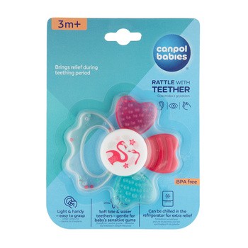 Canpol Babies, gryzak wodny z grzechotką Zwierzątka, 1 szt.