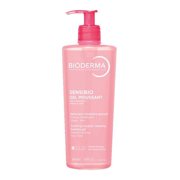 Bioderma Bioderma Sensibio Gel, łagodzący żel micelarny do oczyszczania twarzy o nawilżającym działaniu, 500 ml