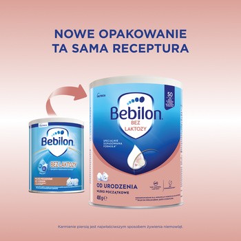 Bebilon, Bez Laktozy, mleko początkowe od urodzenia, proszek, 400 g