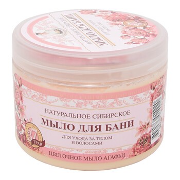 Receptury Babuszki Agafii, naturalne mydło kwiatowe do włosów i ciała, 500 ml
