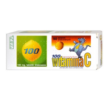 Witamina C monovitan, 100 mg, tabletki drażowane, 50 szt. (blister)