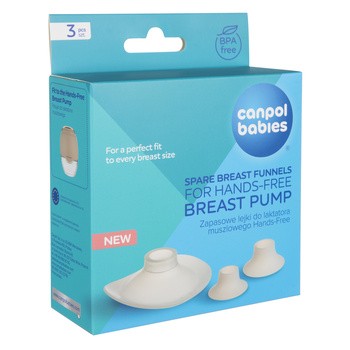 Canpol Babies, zapasowe lejki silikonowe do laktatora muszlowego Hands-Free, 3 szt.
