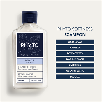 Phyto Softness, szampon z prebiotykami do każdego rodzaju włosów, 250 ml