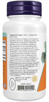 Now Foods Zinc Glycinate, kapsułki, 120 szt.