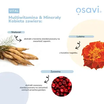 Osavi Multiwitamina i Minerały Kobieta, kapsułki twarde, 90 szt.