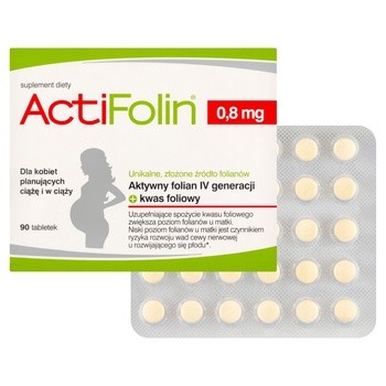 ActiFolin 0,8 mg, tabletki powlekane, 90 szt.