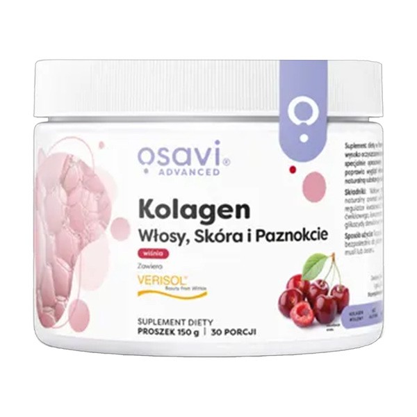 Osavi Osavi Kolagen Włosy, Skóra i Paznokcie, proszek, smak wiśniowy, 150 g — Składniki i ocena
