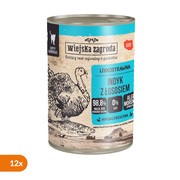 Zestaw 12 x Wiejska Zagroda Indyk z łososiem, karma mokra dla kota, 400 g
