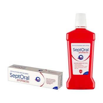 Zestaw SeptOral profilactic, płyn do płukania jamy ustnej, 500 ml + specjalistyczna pasta do zębów, 100 ml