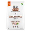 Brit Care Dog Hypoallergenic Weight Loss, hipoalergiczna karma dla dorosłych psów wszystkich ras z problemami z nadwagą, królik i ryż, 3 kg