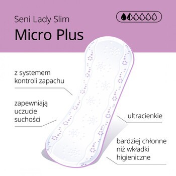 Seni Lady Slim, wkładki urologiczne, micro plus, 20 szt.