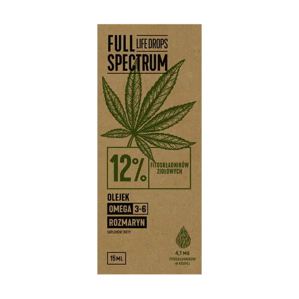 Конопляное масло Full Spectrum Life Drops 12% CBD, 15 мл — фото 3