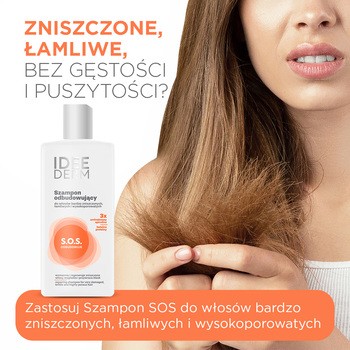 Idee Derm, szampon odbudowujący do włosów wysokoporowatych, 300 ml