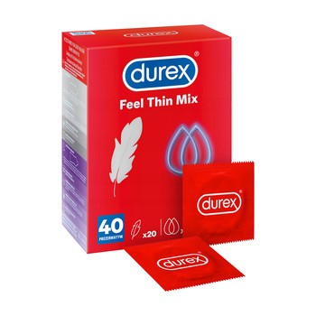 Durex Feel Thin Mix, prezerwatywy, 40 szt.