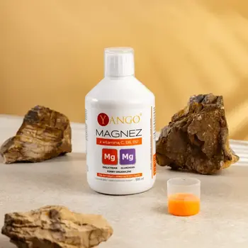Yango Magnez z witaminą C, B6, B12, płyn, smak pomarańczowy, 500 ml