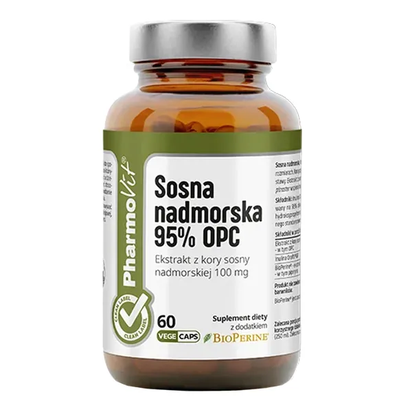 Sosna nadmorska 95% OPC 100mg 60 kapsułek [Pharmovit Clean Label] - Pharmovit Clean Label