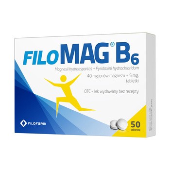 Filomag B6, 40 mg + 5 mg, tabletki, 50 szt.