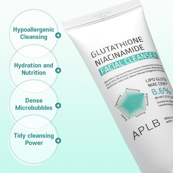APLB Glutathione Niacinamide Facial Cleanser, oczyszczający żel do mycia twarzy z glutationem i niacynamidem, 80 ml