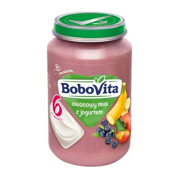 BoboVita, owocowy mus z jogurtem, po 6 miesiącu, 190 g