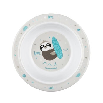 Canpol Babies Exotic Animals, miska z przyssawką melaminy, 4 m+, szara, 270 ml, 1 szt.