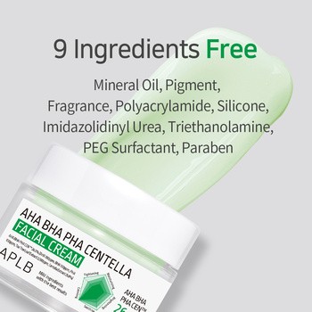 APLB AHA BHA PHA Centella Facial Cream, krem złuszczająco-kojący do twarzy z kwasami i wąkrotą azjatycką, 55 ml