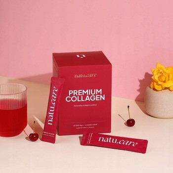 Natu Care Premium Collagen 10 000 mg, saszetki z proszkiem, smak wiśniowy, 30 szt.