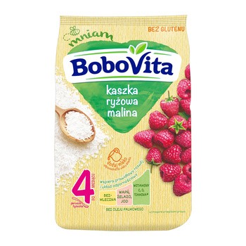 BoboVita, kaszka ryżowa o smaku malinowym, 4m+, 180 g