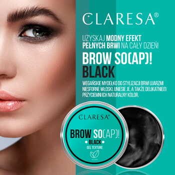 Claresa Brow So(ap)!, mydło do stylizacji brwi, black, 30 ml