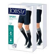 Zestaw Jobst Sport 1+1 GRATIS, rozmiar L, szare, sportowe podkolanówki uciskowe, 20-30 mmHg