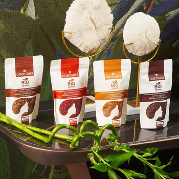 Orientana Bio Henna, naturalna farba do włosów długich, karmelowy brąz, 100 g