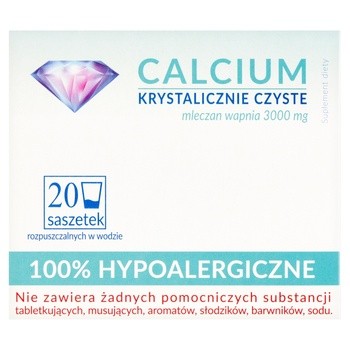 Calcium Krystalicznie Czyste, proszek, 100% hipoalergiczne, proszek w saszetkach, 20 szt.